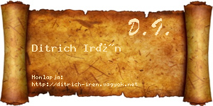 Ditrich Irén névjegykártya